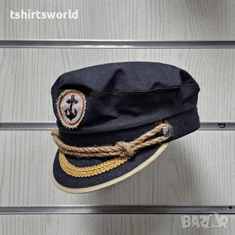 Нова капитанска шапка с Котвичка, Деним, Унисекс, снимка 2 - Шапки - 47689764