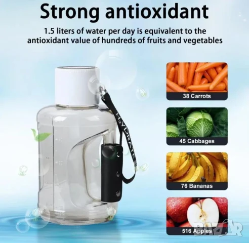 Премиум Водородна Бутилка Алкална Вода Генератор за Хидрогенирана Вода Озон Йонизатор Хидрогенератор, снимка 14 - Други - 51104829