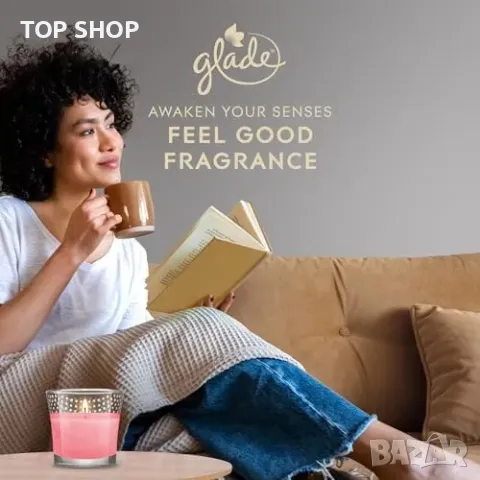 Нови Glade свещи с етерични масла, комплект от 6, дълготраен аромат, снимка 2 - Пана - 49309124