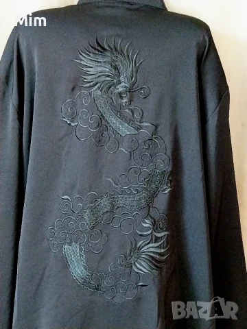 Silk 5XL Азиатско яке / риза / с бродиран дракон , снимка 5 - Ризи - 50510970