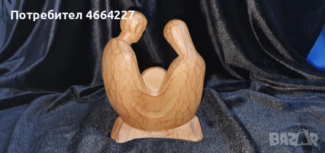 Уникална ръчно изработена дървена скулптура "Светото семейство ", снимка 2 - Антикварни и старинни предмети - 52589549