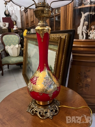 Стара лампа от муранско стъкло и месинг, снимка 5 - Антикварни и старинни предмети - 52509634