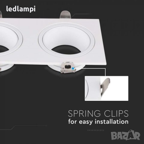 Луна За Вграждане Бяла 2хGU10 - Подвижна, снимка 3 - Лампи за таван - 41540767