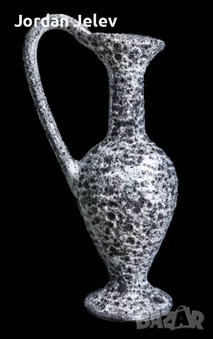 Лава ваза/кана, Франция – Marius Giuge, Vallauris, 1960-1970г., снимка 8 - Вази - 50558813