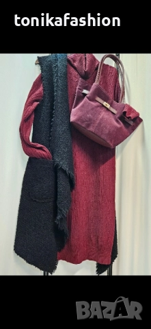 Рокля плетиво с поло яка , снимка 4 - Рокли - 52483557