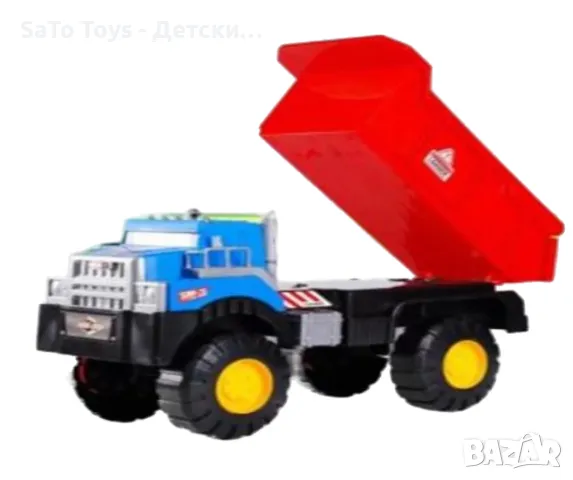 Голям детски товарен камион с повдигащо ремарке, снимка 2 - Коли, камиони, мотори, писти - 50020751