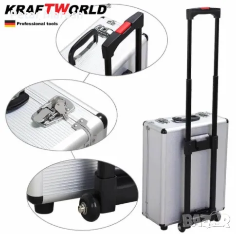 Куфар с инструменти 499 части KraftWorld – тресчотни ключове,тресчотка, клещи, отвертки, снимка 6 - Куфари с инструменти - 50335560