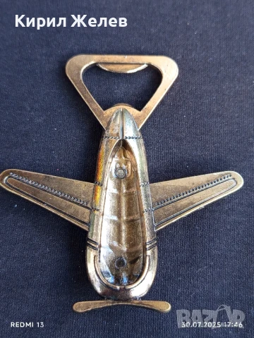 ЕЛЕГАНТНА РЕТРО ОТВАРАЧКА ПОД ФОРМАТА НА САМОЛЕТ ЗА КОЛЕКЦИЯ 26986, снимка 7 - Други ценни предмети - 51194958