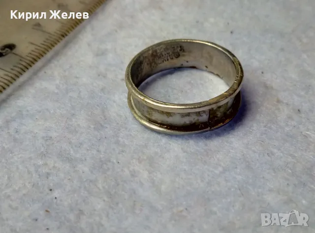 СТАР РЯДЪК МЕКСИКАНСКИ ПОСРЕБРЕН ПРЪСТЕН от АЛПАКА с МАРКИРОВКИ и НУЖДА от РЕСТАВРАЦИЯ 44472, снимка 12 - Антикварни и старинни предмети - 49757754