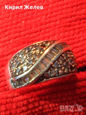 СКЪПОЦЕНЕН СРЕБЪРЕН АРТ ПРЪСТЕН СРЕБРО 925 с ФАСЕТИРАНИ ИСКРЯЩИ ЦИРКОНИ и ЛАБОРАТОРЕН МОЙСАНИТ 38278, снимка 3 - Пръстени - 40921018