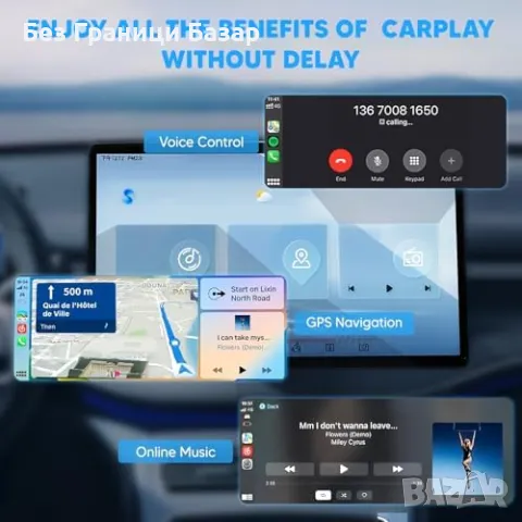 Нов Мини Безжичен CarPlay за iPhone Авто Свързване в Секунди Айфон кола, снимка 3 - Аксесоари за Apple - 47581037