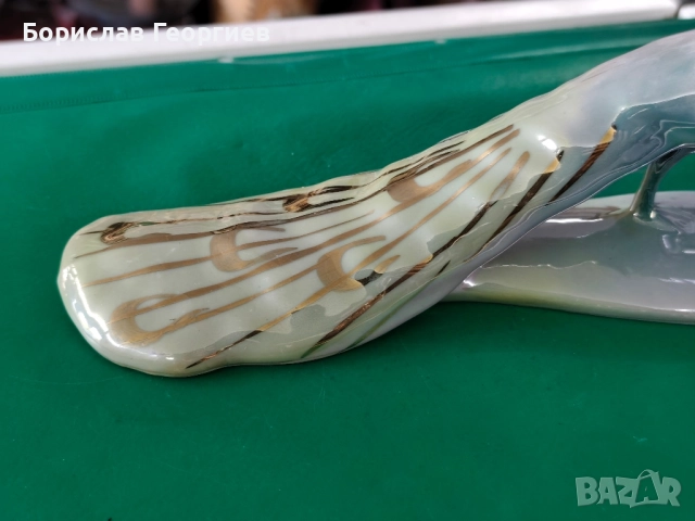 Българска порцеланова статуетка паун, снимка 3 - Колекции - 52118830