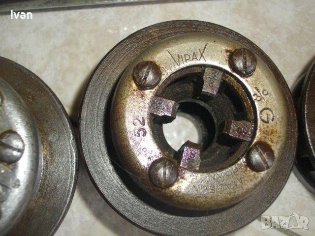 VIRAX 521A-Made in FRANCE-Плашка Водопроводна/Винтонарезка/Винторезка За Резби Тръби-с 4 бр.Глави, снимка 15 - Други инструменти - 40225416