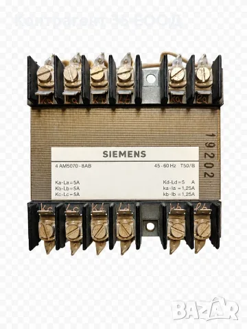 SIEMENS 4AM5070-8AB – помощен токов трансформатор 5A/1.25A, 45-60Hz