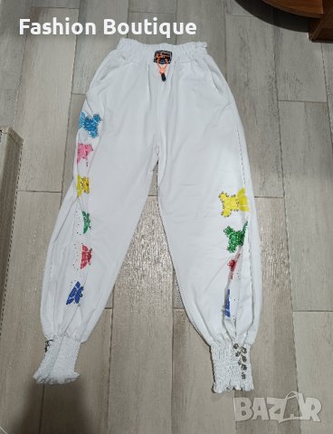 Атрактивен дамски спортен бял панталон, снимка 9 - Спортни екипи - 42224676
