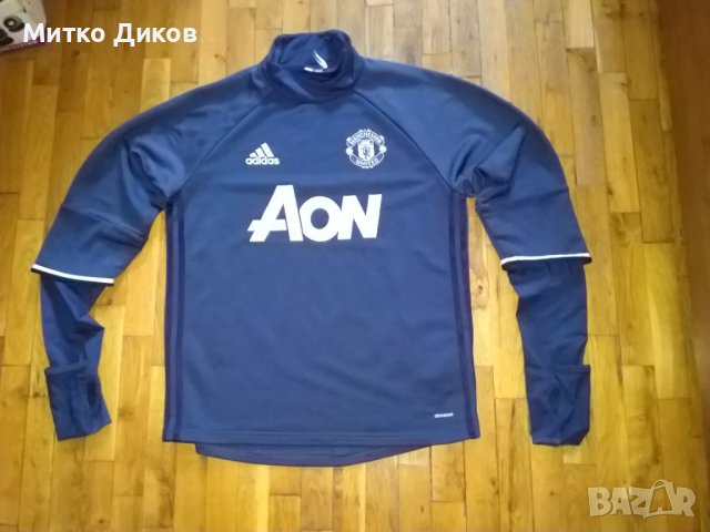 Манчестър Юнайтед футболна тениска дълъг ръкав маркова на Адидас размер М, снимка 1