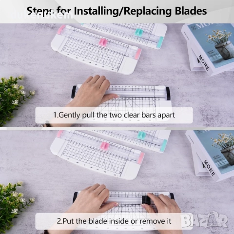 A5 мини гилотина за хартия – прецизен и безопасен ротационен нож за снимки, картички и хоби проекти, снимка 6 - Други - 52623943