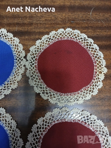 Салфетки с плетка около плат за чаша Чай или кафе, снимка 3 - Антикварни и старинни предмети - 52841315