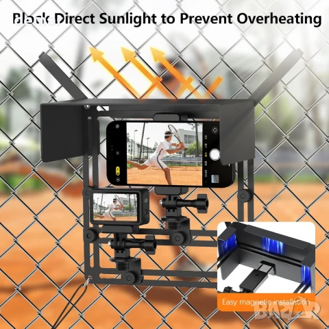 Стойка за телефон и екшън камера с магнитен абажур, комплект за монтаж, снимка 2 - Селфи стикове, аксесоари - 51215509