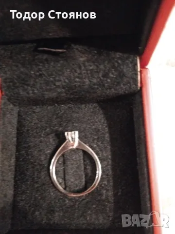Класически пръстен с диамант, снимка 8 - Пръстени - 48135424