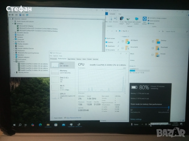 Microsoft Surface Book 1 13.5" ultra book air laptop (Intel Core i5,  RAM, ssd)) за Части, снимка 7 - Части за лаптопи - 52666966