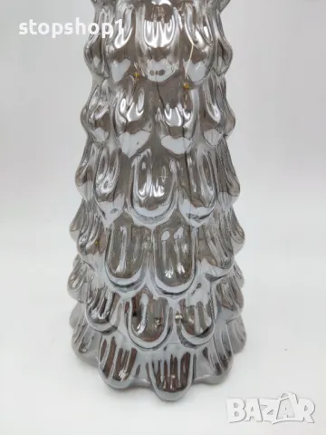 Стъклена светеща Led коледна елха 30см 10 диаметър , снимка 2 - Декорация за дома - 47701141