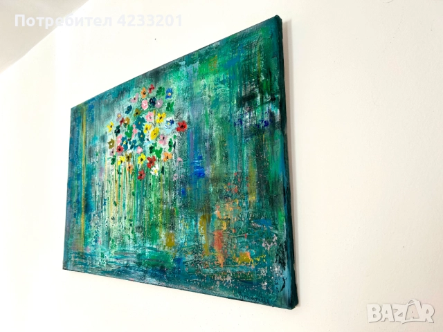 Картина абстрактни цветя / гора / интериорна картина / платно / канаваца, снимка 5 - Картини - 51438885