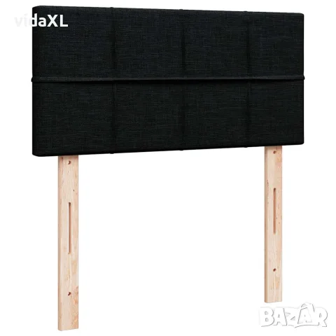 vidaXL Боксспринг легло с матрак, черно, 90x200 см, плат, снимка 7 - Спални и легла - 56146945