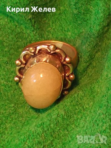 ПОСРЕБРЕН БРОНЗОВ СТАР ВИНТИДЖ ПРЪСТЕН с НАТУРАЛЕН ОПУШЕН КВАРЦ АРТ-ДЕКО ПЕРИОД 20269, снимка 3 - Антикварни и старинни предмети - 32552890