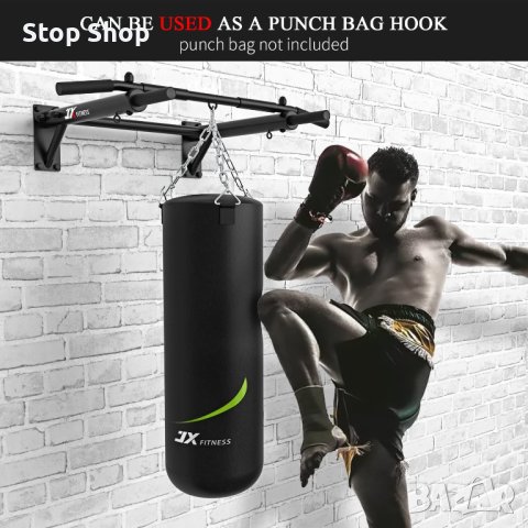 JX FITNESS щанга за издърпване, монтирана на стена щанга за брадичката, боксова торба за домашен фит, снимка 2 - Фитнес уреди - 40526625