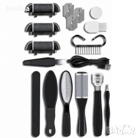 Електричска пила за крака - пълен комплект за базов педикюр, снимка 3 - Електрически пили за пети - 53752789