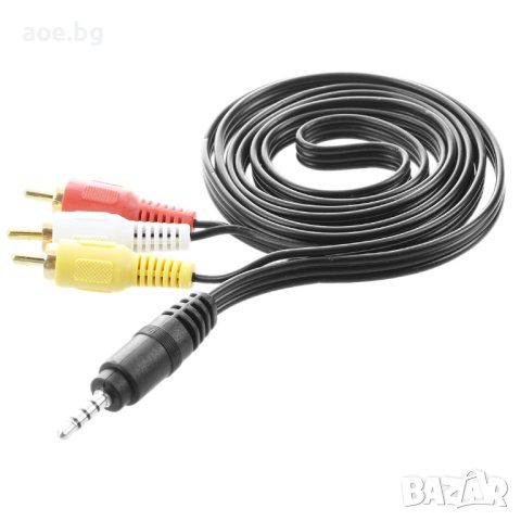 Оригинален кабел 3,5mm Jack - 3 RCA видео аудио 0.75 m за ТВ бокс
