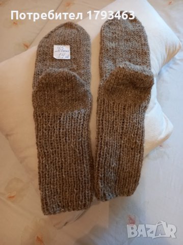 Ръчно плетени мъжки чорапи от вълна, размер 45