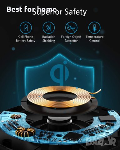 Anker A2503, безжично зарядно устройство 313, Qi-Certified 10W Max за iPhone,AirPods, снимка 4 - Друга електроника - 41965475
