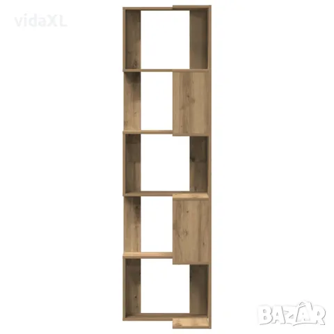 vidaXL Ъглова етажерка 5 нива дъб артизан 50x50x179 см инженерно дърво, снимка 5 - Етажерки - 56148181