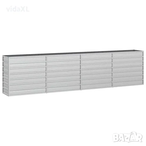 vidaXL Повдигната градинска леха, 320x40x77 см, стомана, сребриста