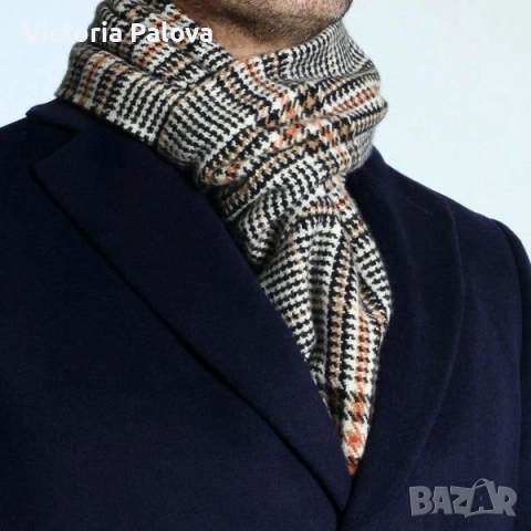 Голям кариран шал oversized с акцент в бордо