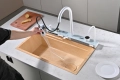 Дъб натур - Мултифункционална кухненска мивка с двоен водопад , снимка 6