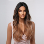 Омбре перука на път черна светло кафява, снимка 4