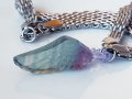 Ангелски крила. Колиета чокър с многоцветен флуорит, снимка 12