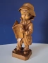 Красива Стара Дървена Фигура Момченце Белгия , снимка 2