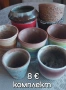 Комплект стари керамични саксии , снимка 1