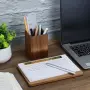 Клипборд от орехово дърво с подложка от линд хартия и метална винтова стяга 22.8×16.3 см, снимка 3