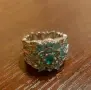 Нов Дамски Посребрен Пръстен със Син Цирконий , снимка 3