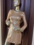 Златиста рокля с пайети ! , снимка 1 - Рокли - 41080530