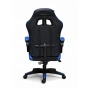 Ергономичен геймърски стол с масажна функция и поставка за крака – черно-син, снимка 5