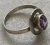 Съветски сребърен пръстен с Аметист , снимка 4