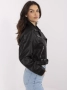 Черно дамско байкерско яке с колан , снимка 3