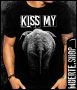 Черна тениска с щампа KISS MY ELEPHANT, снимка 1 - Тениски - 41802996