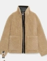 Zara Двулицево яке от изкуствена агнешка кожа zw collection, снимка 2